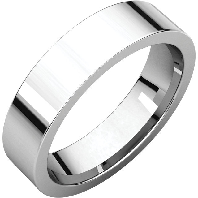 Moores Flat Comfort Fit 5mm Wide Wedding Ring