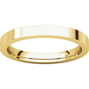 Moores Flat Comfort Fit 2.5mm Wide Wedding Ring