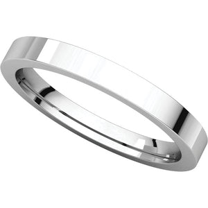 Moores Flat Comfort Fit 2.5mm Wide Wedding Ring