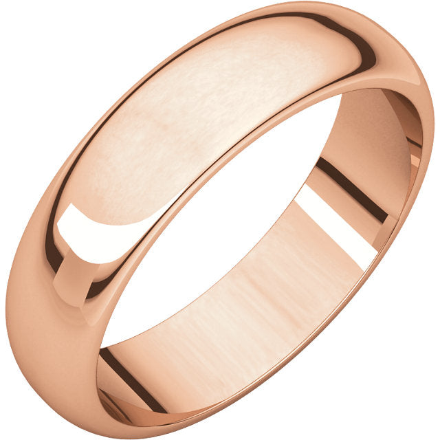 Moores Half Round 5mm Wide Wedding Ring