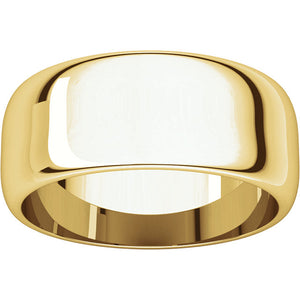 Moores Half Round 8mm Wide Wedding Ring