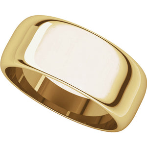 Moores Half Round 8mm Wide Wedding Ring