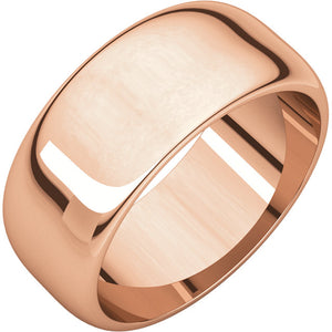 Moores Half Round 8mm Wide Wedding Ring