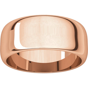 Moores Half Round 8mm Wide Wedding Ring