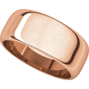 Moores Half Round 8mm Wide Wedding Ring