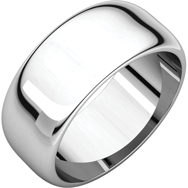 Moores Half Round 8mm Wide Wedding Ring