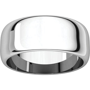 Moores Half Round 8mm Wide Wedding Ring
