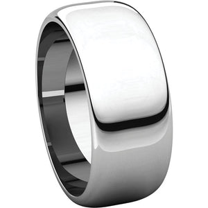 Moores Half Round 8mm Wide Wedding Ring