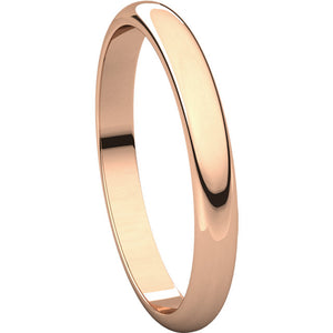 Moores Half Round 2.5mm Wide Wedding Ring