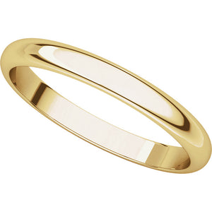 Moores Half Round 2.5mm Wide Wedding Ring