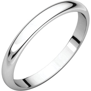 Moores Half Round 2.5mm Wide Wedding Ring