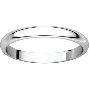 Moores Half Round 2.5mm Wide Wedding Ring