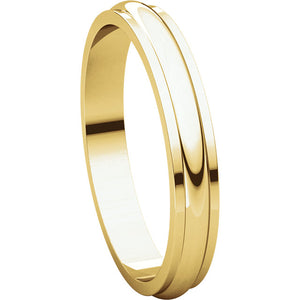 Moores Half Round Edge 3mm Wide Wedding Ring