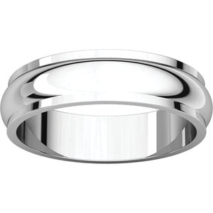 Moores Half Round Edge 5mm Wide Wedding Band