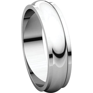 Moores Half Round Edge 5mm Wide Wedding Band