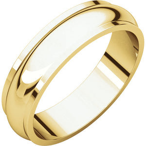 Moores Half Round Edge 5mm Wide Wedding Band