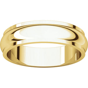 Moores Half Round Edge 5mm Wide Wedding Band