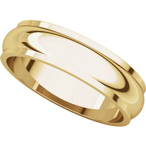Moores Half Round Edge 5mm Wide Wedding Band