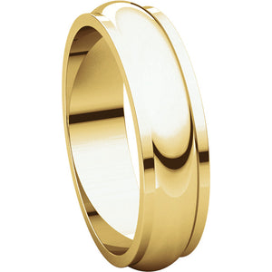Moores Half Round Edge 5mm Wide Wedding Band
