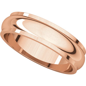 Moores Half Round Edge 5mm Wide Wedding Band