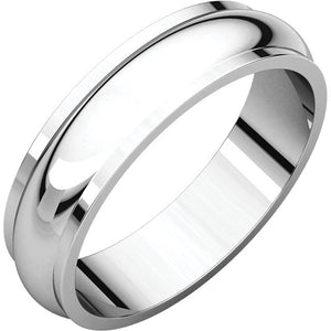 Moores Half Round Edge 5mm Wide Wedding Band