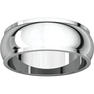 Moores Half Round Edge 7mm Wide Wedding Band