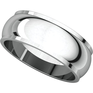 Moores Half Round Edge 7mm Wide Wedding Band
