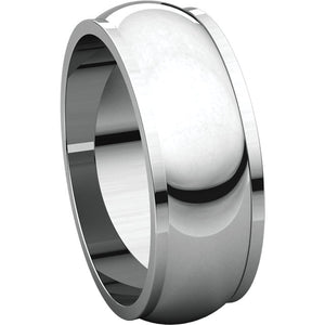 Moores Half Round Edge 7mm Wide Wedding Band