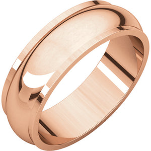 Moores Half Round Edge 7mm Wide Wedding Band