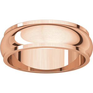 Moores Half Round Edge 7mm Wide Wedding Band