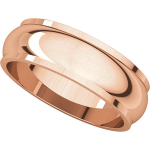 Moores Half Round Edge 7mm Wide Wedding Band