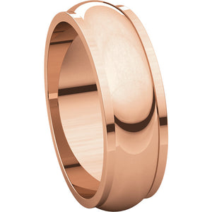 Moores Half Round Edge 7mm Wide Wedding Band