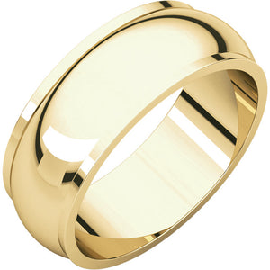 Moores Half Round Edge 7mm Wide Wedding Band