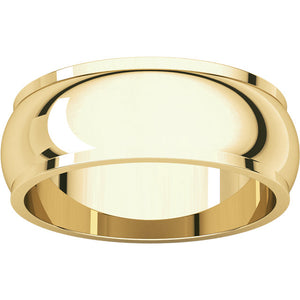 Moores Half Round Edge 7mm Wide Wedding Band