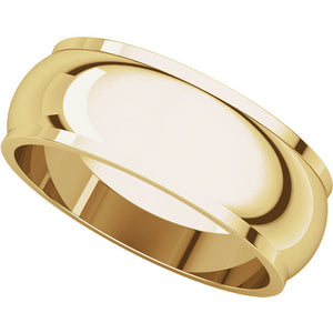 Moores Half Round Edge 7mm Wide Wedding Band