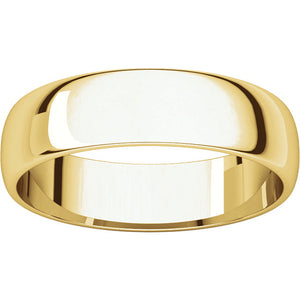 Moores Light Half Round 5mm Wide Wedding Ring