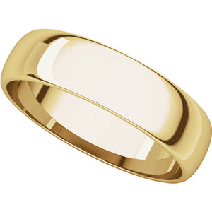 Moores Light Half Round 5mm Wide Wedding Ring