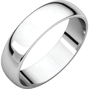 Moores Light Half Round 5mm Wide Wedding Ring