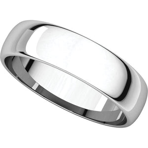 Moores Light Half Round 5mm Wide Wedding Ring