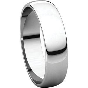 Moores Light Half Round 5mm Wide Wedding Ring