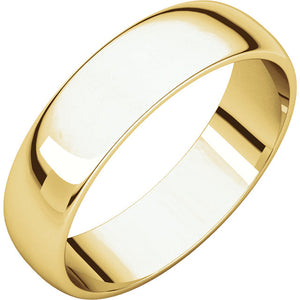 Moores Light Half Round 5mm Wide Wedding Ring