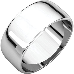 Moores Light Half Round 8mm Wide Wedding Ring