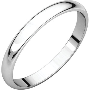 Moores Light Half Round 2.5mm Wedding Ring