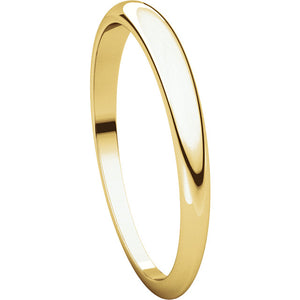 Moores Half Round Tapered 2.5mm Wide Wedding Ring