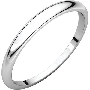 Moores Half Round Tapered 2.5mm Wide Wedding Ring