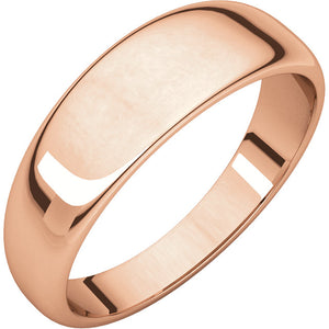 Moores Half Round Tapered 6mm Wide Wedding Ring