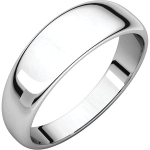 Moores Half Round Tapered 6mm Wide Wedding Ring