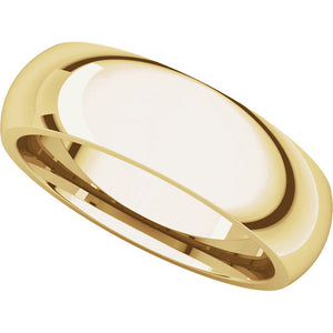 Moores Comfort Fit 6mm Wide Wedding Ring