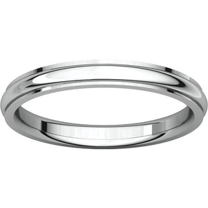 Moores Comfort Fit Edge 2.5mm Wide Wedding Ring