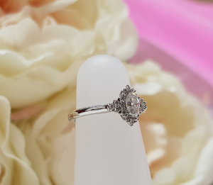 Bespoke Platinum & Diamond Marquise Shaped Halo Engagement Ring by Moores